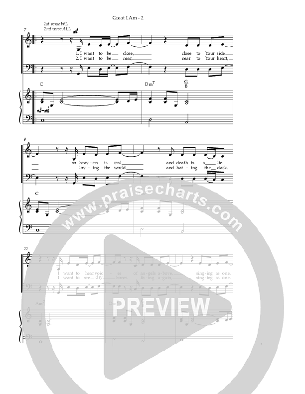 Great I Am (Choral Anthem SATB) Piano/Vocal (New Life Worship / NextGen Worship / Arr. Richard Kingsmore)