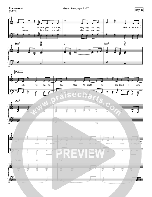 Great I Am (Choral Anthem SATB) Piano/Vocal (SATB) (New Life Worship / NextGen Worship / Arr. Richard Kingsmore)