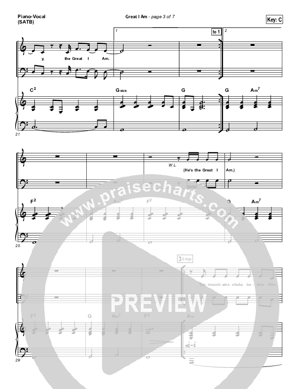 Great I Am (Choral Anthem SATB) Piano/Vocal (SATB) (New Life Worship / NextGen Worship / Arr. Richard Kingsmore)
