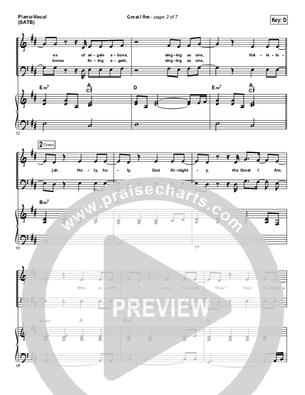 Great I Am (Choral Anthem SATB) Piano/Choir (SATB) (New Life Worship / NextGen Worship / Arr. Richard Kingsmore)