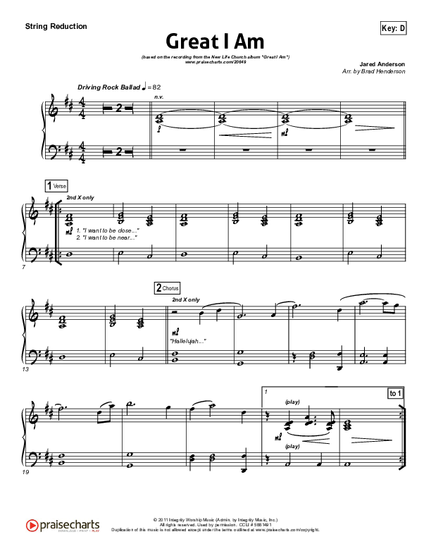 Great I Am (Choral Anthem SATB) Synth Strings (New Life Worship / NextGen Worship / Arr. Richard Kingsmore)
