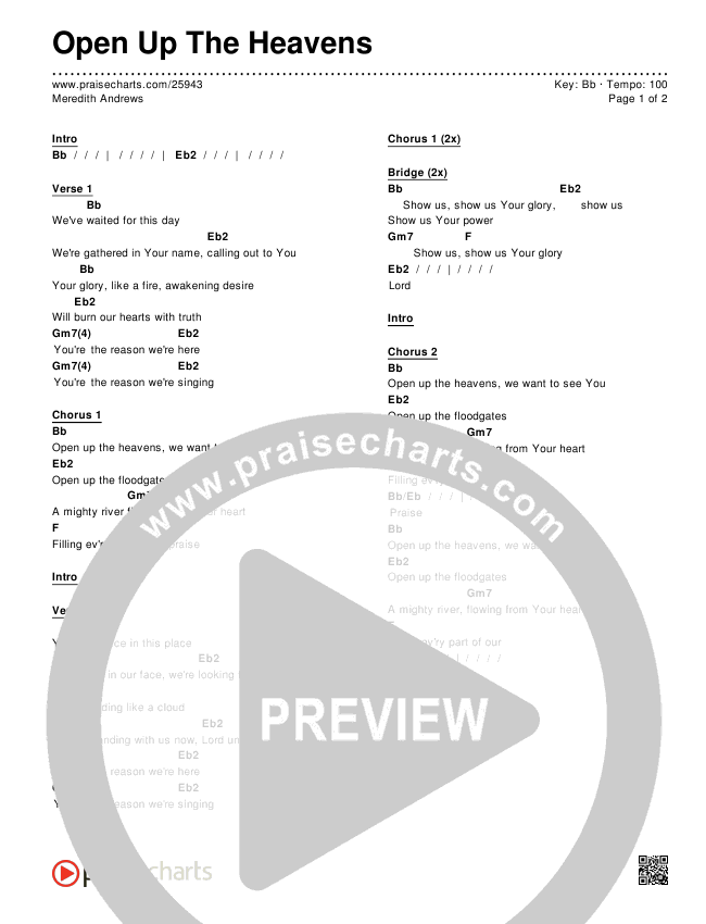 Open Up The Heavens (Choral Anthem SATB) Chords & Lyrics (Meredith Andrews / NextGen Worship / Arr. Richard Kingsmore)