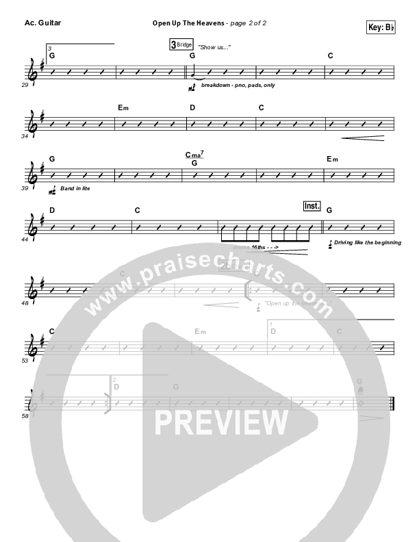 Open Up The Heavens (Choral Anthem SATB) Acoustic Guitar (Meredith Andrews / NextGen Worship / Arr. Richard Kingsmore)