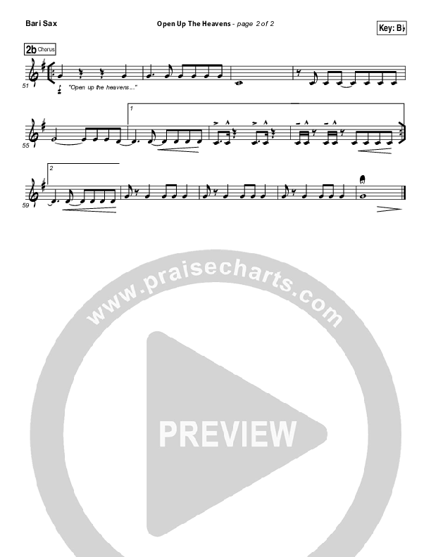 Open Up The Heavens (Choral Anthem SATB) Bari Sax (Meredith Andrews / NextGen Worship / Arr. Richard Kingsmore)