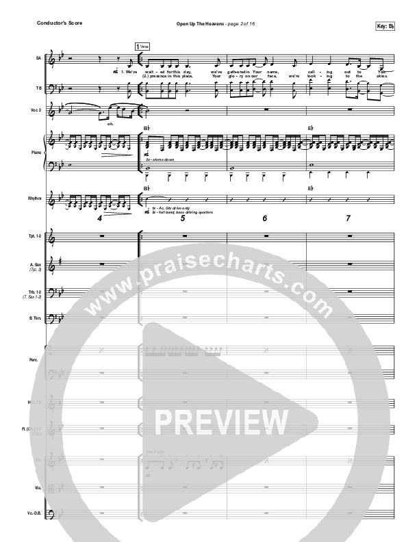 Open Up The Heavens (Choral Anthem SATB) Conductor's Score (Meredith Andrews / NextGen Worship / Arr. Richard Kingsmore)