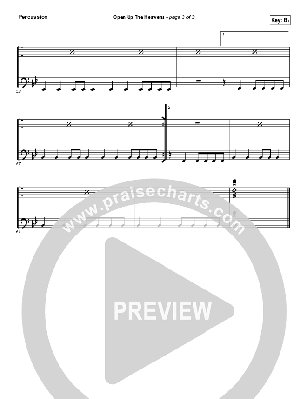 Open Up The Heavens (Choral Anthem SATB) Percussion (Meredith Andrews / NextGen Worship / Arr. Richard Kingsmore)