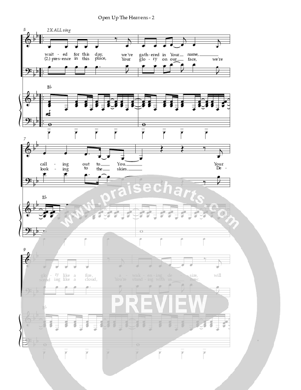 Open Up The Heavens (Choral Anthem SATB) Piano/Vocal (Meredith Andrews / NextGen Worship / Arr. Richard Kingsmore)