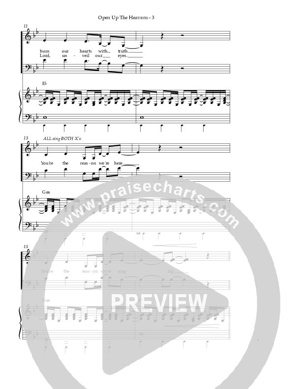 Open Up The Heavens (Choral Anthem SATB) Piano/Vocal (Meredith Andrews / NextGen Worship / Arr. Richard Kingsmore)