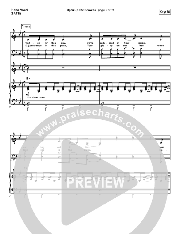 Open Up The Heavens (Choral Anthem SATB) Piano/Vocal (SATB) (Meredith Andrews / NextGen Worship / Arr. Richard Kingsmore)