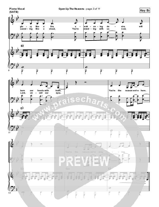 Open Up The Heavens (Choral Anthem SATB) Piano/Vocal (SATB) (Meredith Andrews / NextGen Worship / Arr. Richard Kingsmore)