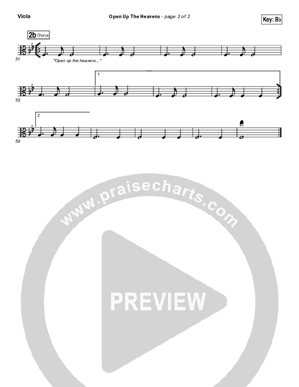 Open Up The Heavens (Choral Anthem SATB) Viola (Meredith Andrews / NextGen Worship / Arr. Richard Kingsmore)
