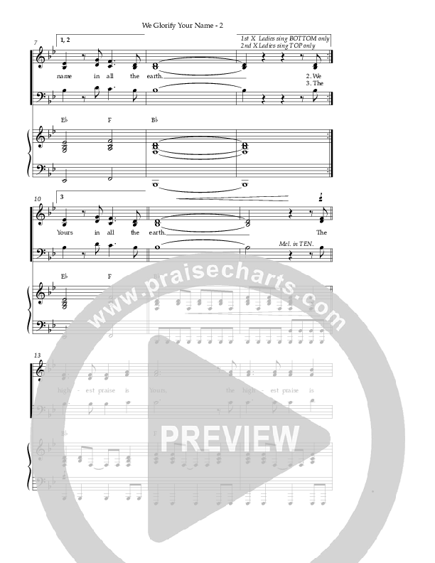 We Glorify Your Name (Choral Anthem SATB) Piano/Vocal (Chris Tomlin / Passion / Arr. Richard Kingsmore)