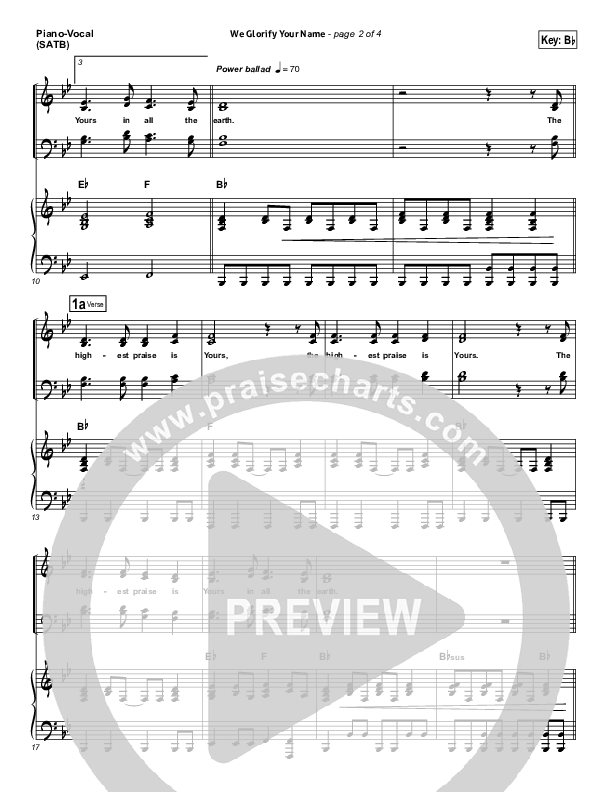 We Glorify Your Name (Choral Anthem SATB) Piano/Vocal (SATB) (Chris Tomlin / Passion / Arr. Richard Kingsmore)