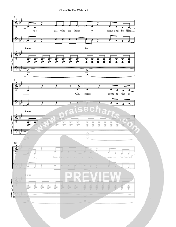 Come To The Water (Choral Anthem SATB) Piano/Vocal (Kristian Stanfill / Passion / NextGen Worship / Arr. Richard Kingsmore)