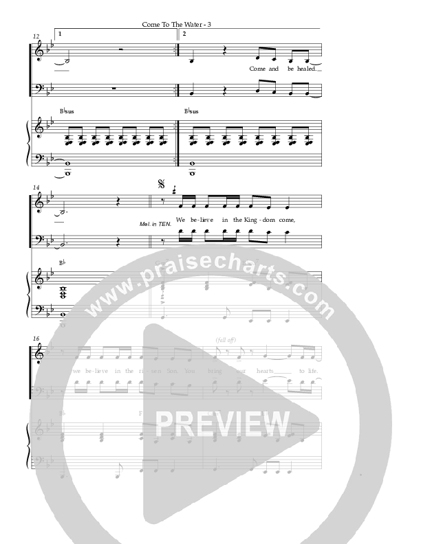 Come To The Water (Choral Anthem SATB) Piano/Vocal (Kristian Stanfill / Passion / NextGen Worship / Arr. Richard Kingsmore)