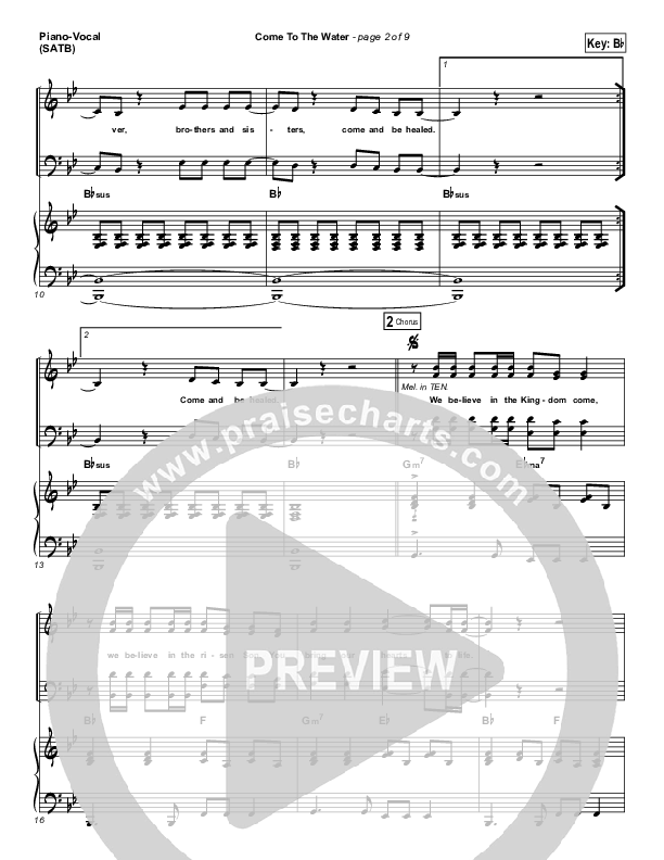 Come To The Water (Choral Anthem SATB) Piano/Vocal (SATB) (Kristian Stanfill / Passion / NextGen Worship / Arr. Richard Kingsmore)