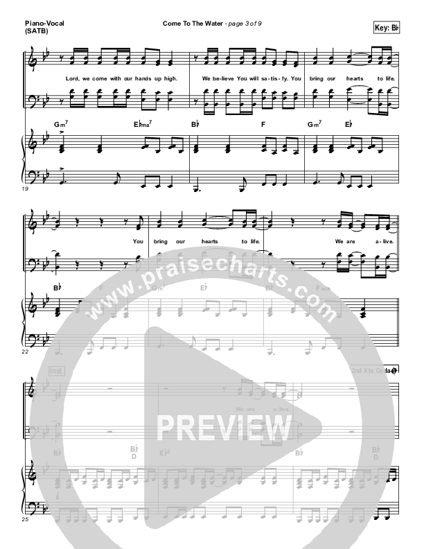 Come To The Water (Choral Anthem SATB) Piano/Vocal (SATB) (Kristian Stanfill / Passion / NextGen Worship / Arr. Richard Kingsmore)