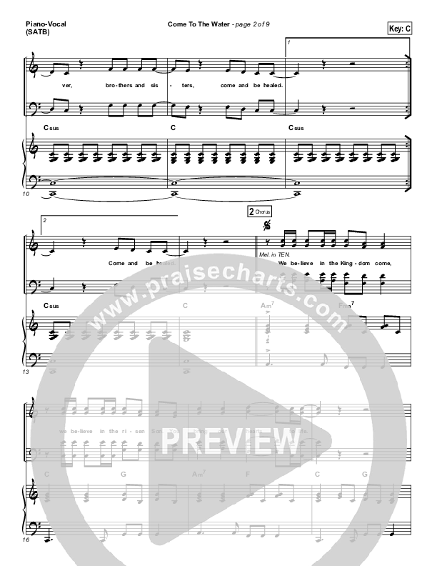 Come To The Water (Choral Anthem SATB) Piano/Choir (SATB) (Kristian Stanfill / Passion / NextGen Worship / Arr. Richard Kingsmore)
