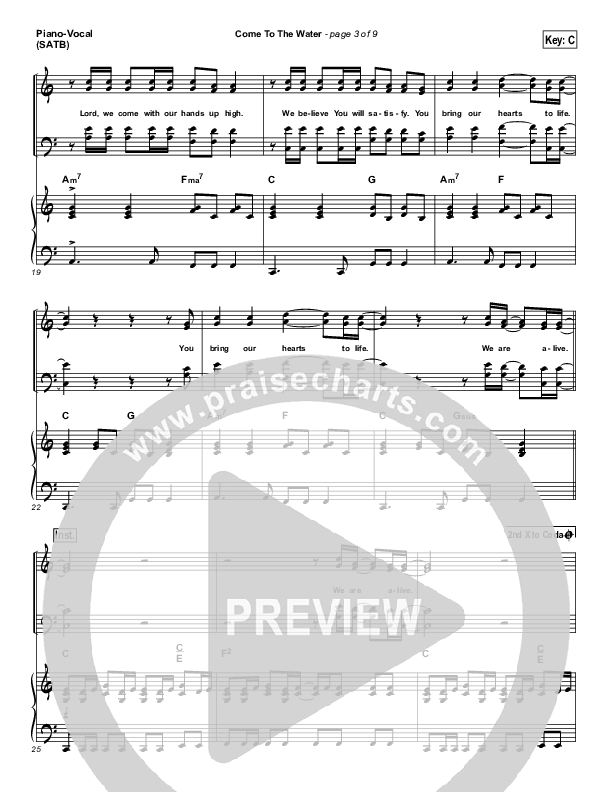 Come To The Water (Choral Anthem SATB) Piano/Choir (SATB) (Kristian Stanfill / Passion / NextGen Worship / Arr. Richard Kingsmore)