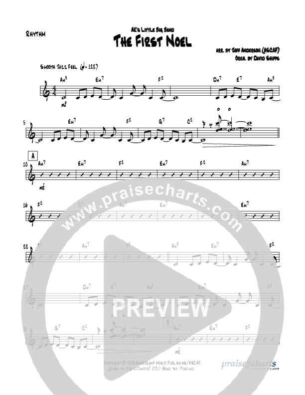 The First Noel (Instrumental) Rhythm Chart (Jeff Anderson)