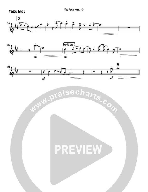 The First Noel (Instrumental) Tenor Sax 1 (Jeff Anderson)