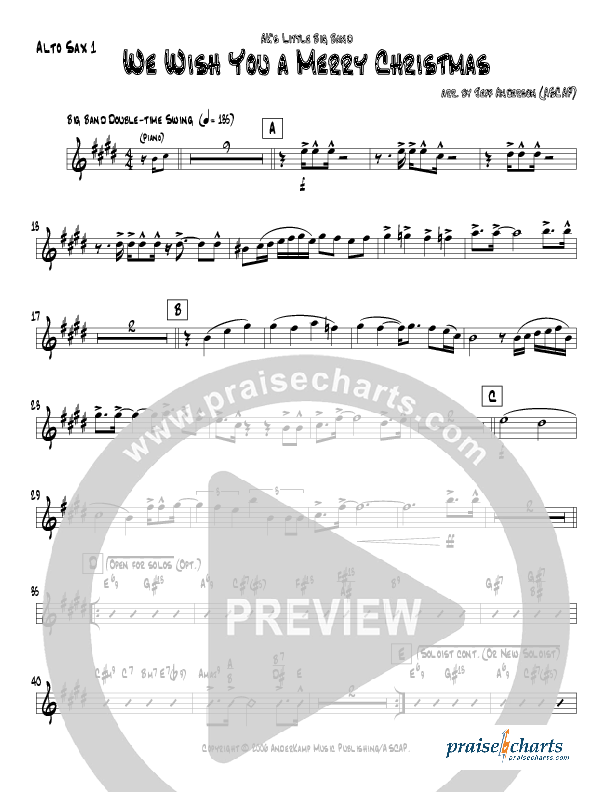 We Wish You A Merry Christmas (Instrumental) Alto Sax 1/2 (Jeff Anderson)