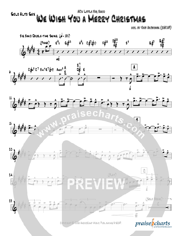 We Wish You A Merry Christmas (Instrumental) Alto Sax (Jeff Anderson)