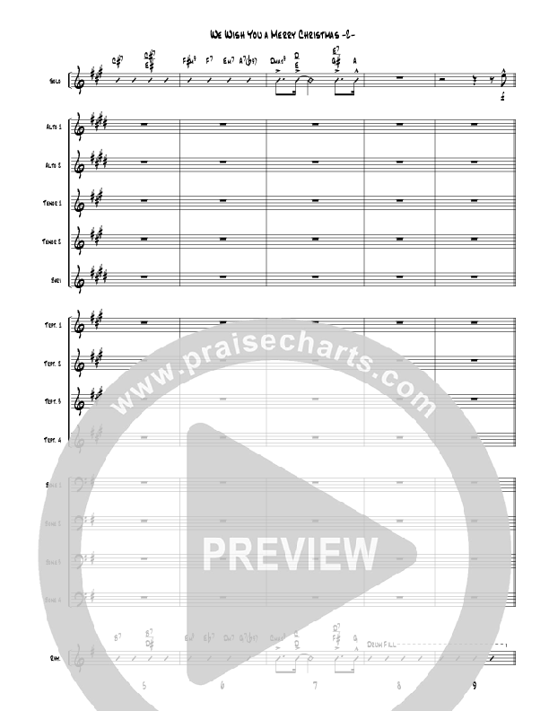 We Wish You A Merry Christmas (Instrumental) Conductor's Score (Jeff Anderson)