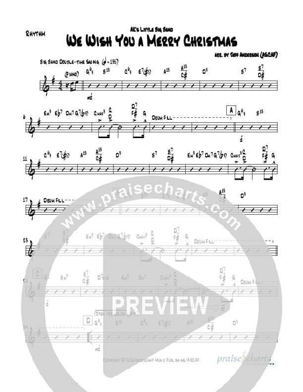 We Wish You A Merry Christmas (Instrumental) Rhythm Chart (Jeff Anderson)