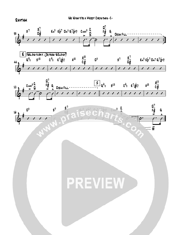We Wish You A Merry Christmas (Instrumental) Rhythm Chart (Jeff Anderson)