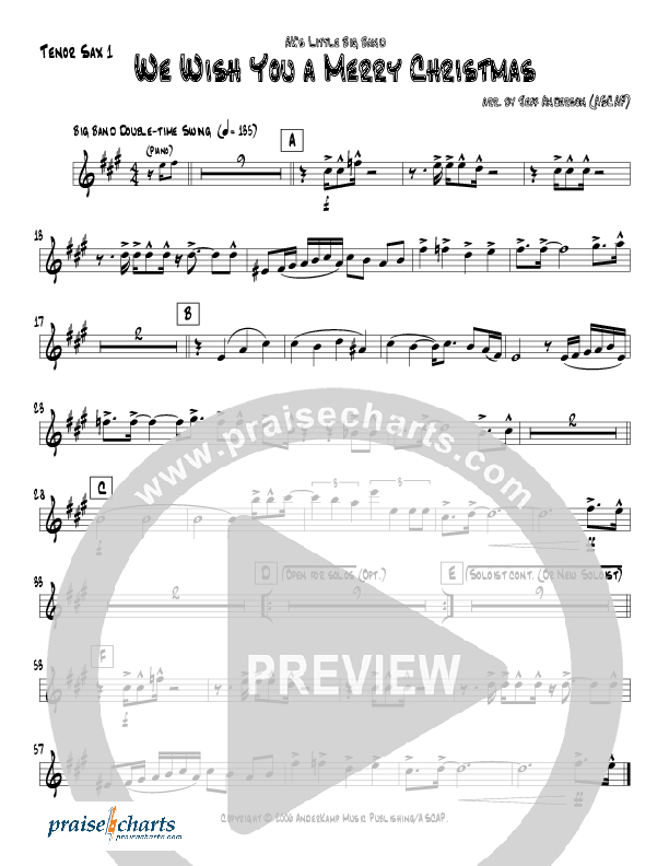 We Wish You A Merry Christmas (Instrumental) Tenor Sax 1 (Jeff Anderson)