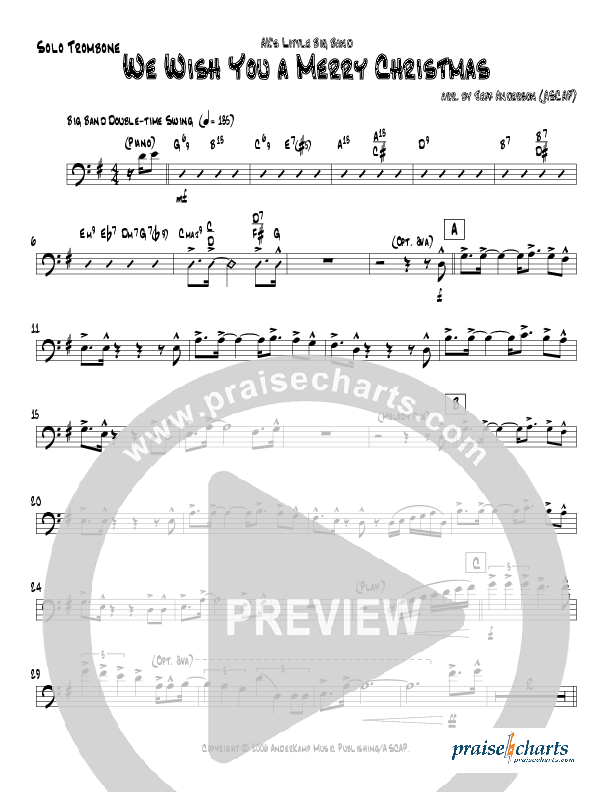 We Wish You A Merry Christmas (Instrumental) Trombone (Jeff Anderson)