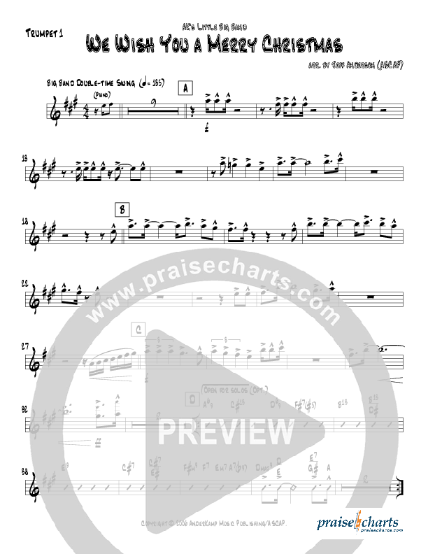 We Wish You A Merry Christmas (Instrumental) Trumpet 1 (Jeff Anderson)