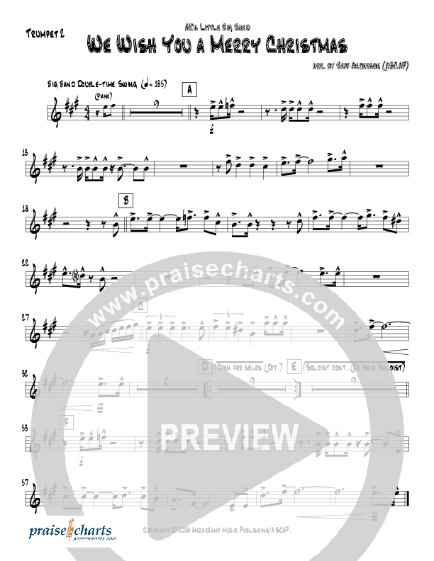 We Wish You A Merry Christmas (Instrumental) Trumpet 2 (Jeff Anderson)
