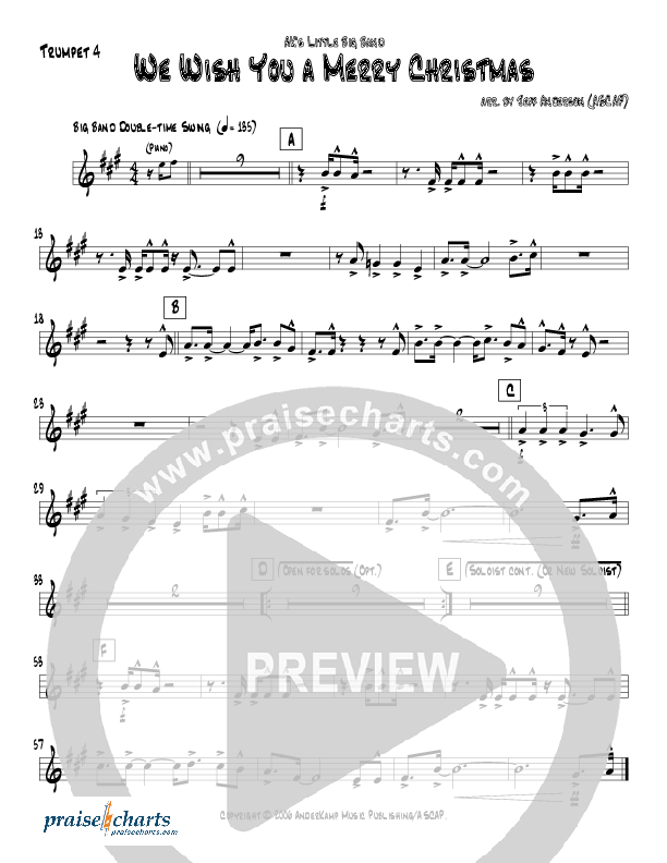 We Wish You A Merry Christmas (Instrumental) Trumpet 3/4 (Jeff Anderson)