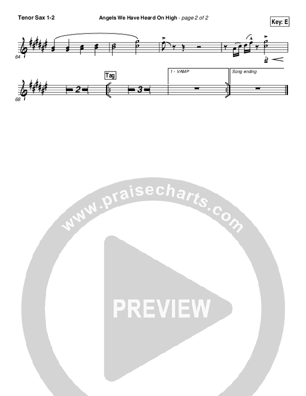 Angels We Have Heard On High Tenor Sax 1/2 (Third Day)