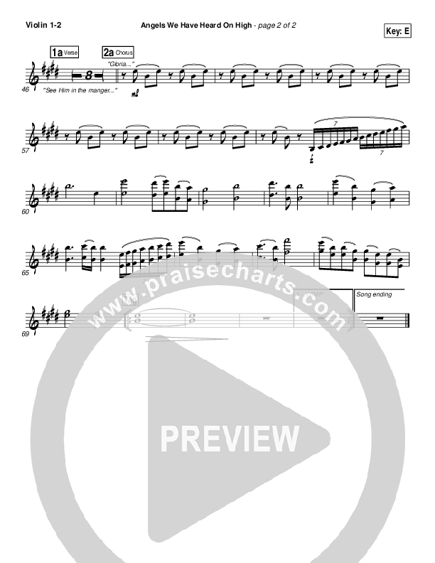 Angels We Have Heard On High Violin 1/2 (Third Day)