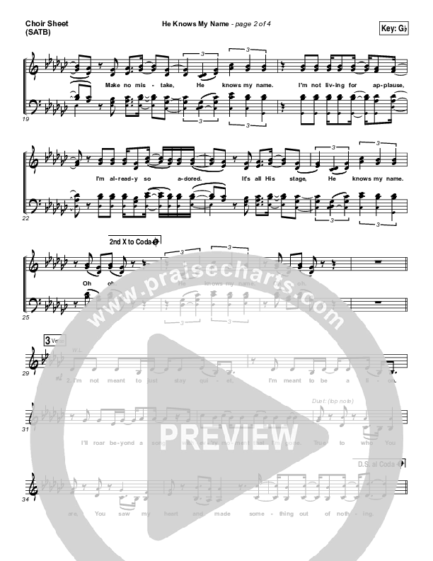 He Knows My Name Choir Vocals (SATB) (Francesca Battistelli)