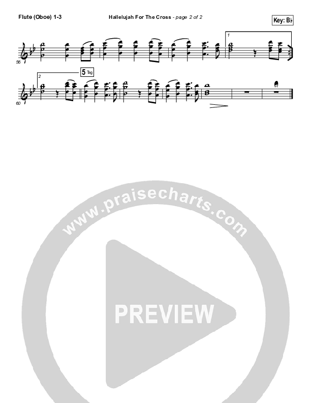 Hallelujah For The Cross Flute/Oboe 1/2/3 (Newsboys)