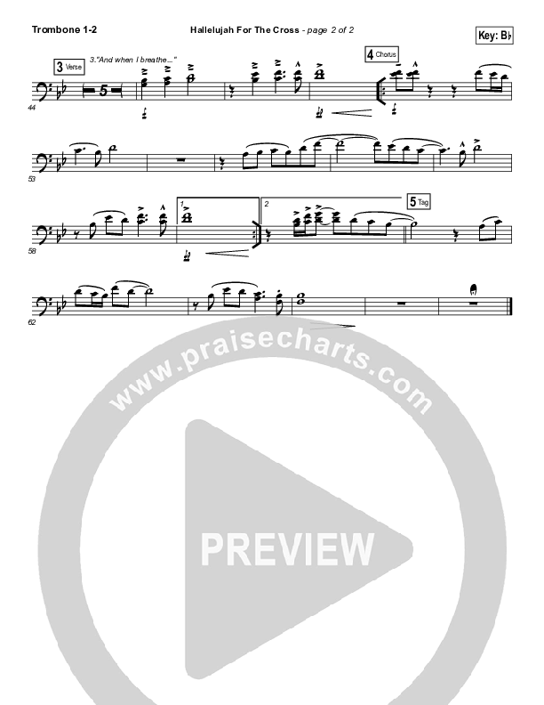 Hallelujah For The Cross Trombone 1/2 (Newsboys)