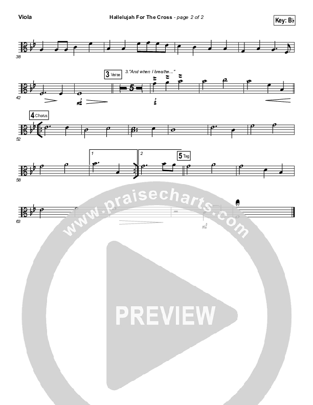 Hallelujah For The Cross Viola (Newsboys)