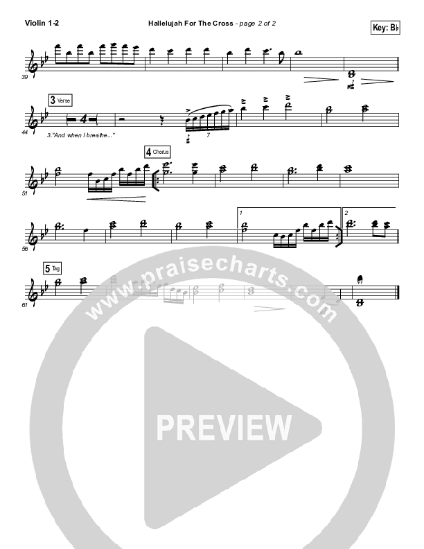 Hallelujah For The Cross Violin 1/2 (Newsboys)