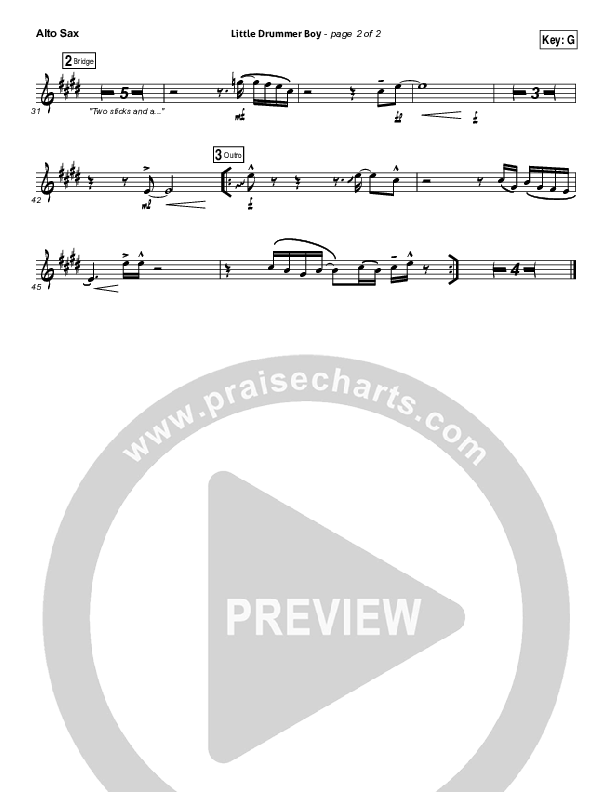 Little Drummer Boy Alto Sax (Lincoln Brewster)