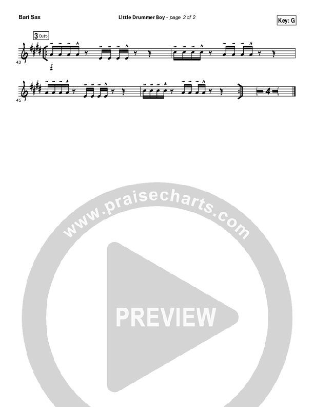 Little Drummer Boy Bari Sax (Lincoln Brewster)