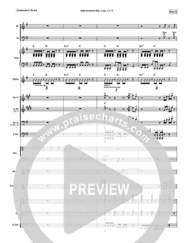 Little Drummer Boy Conductor's Score (Lincoln Brewster)