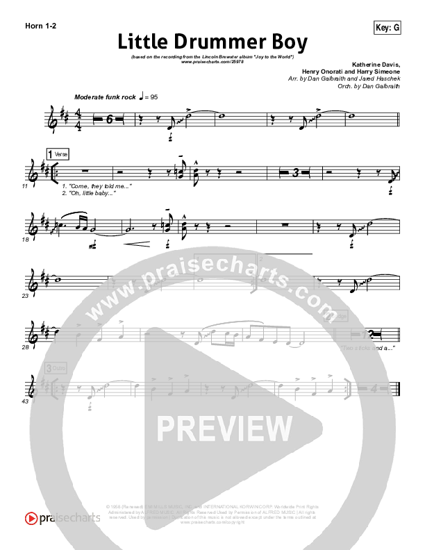 Little Drummer Boy French Horn 1/2 (Lincoln Brewster)