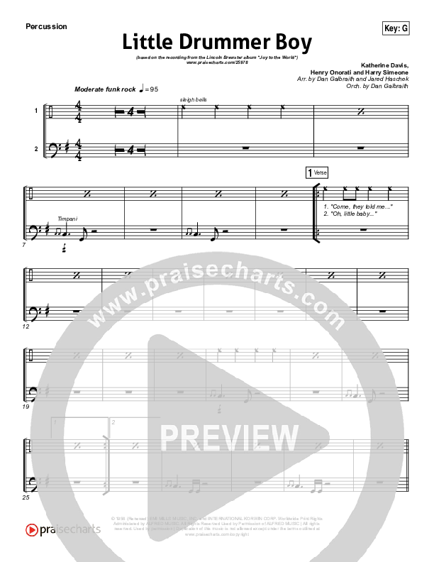 Little Drummer Boy Percussion (Lincoln Brewster)