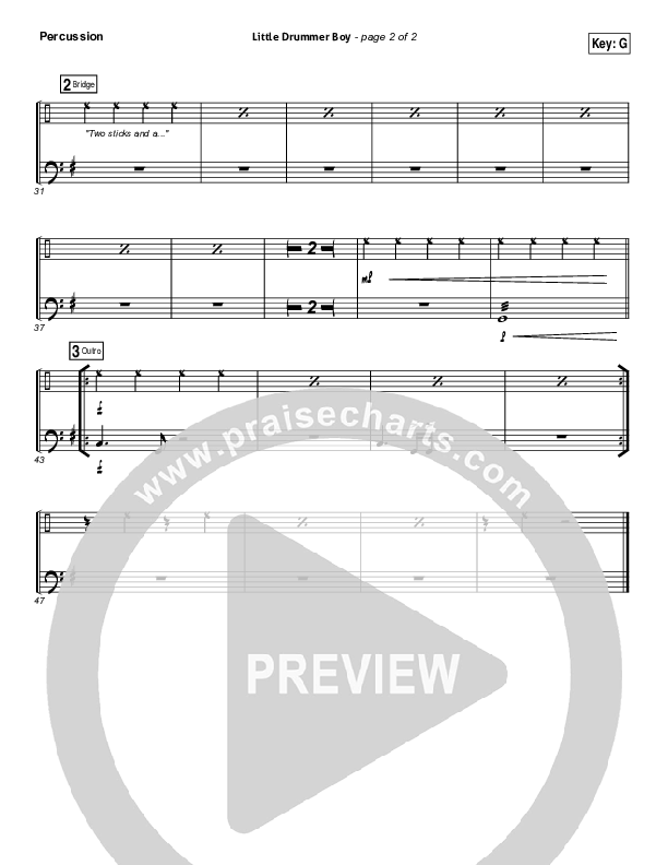 Little Drummer Boy Percussion (Lincoln Brewster)