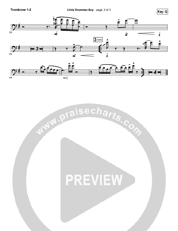 Little Drummer Boy Trombone 1/2 (Lincoln Brewster)