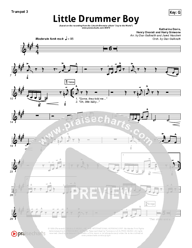 Little Drummer Boy Trumpet 3 (Lincoln Brewster)